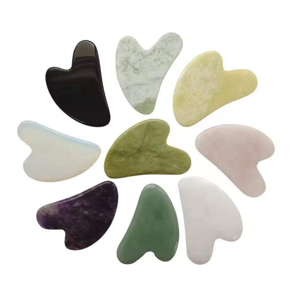 Heart-Shaped Natural Stone Facial Massagers